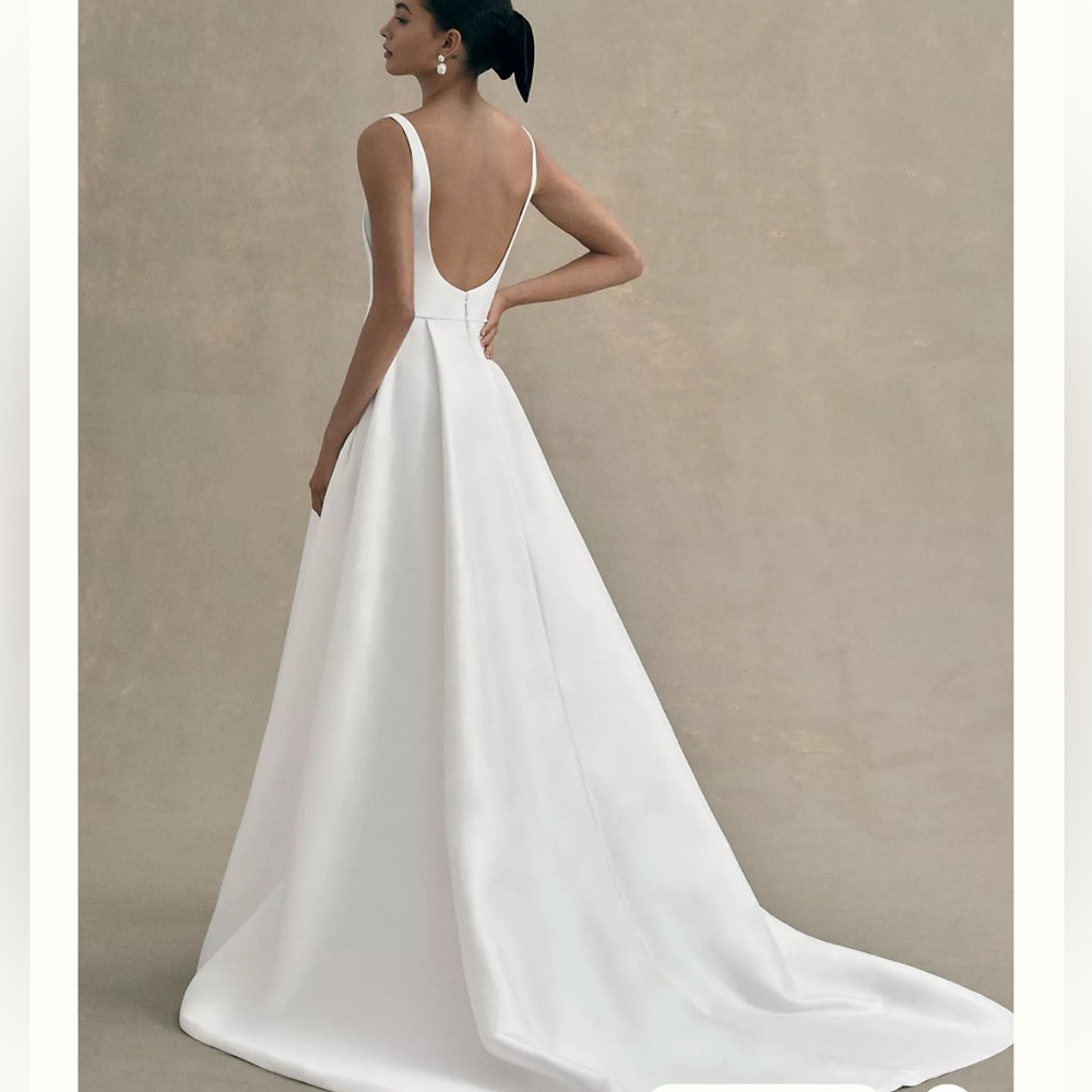 JennyYoo JC Lawrence Luxe Taffeta-Ivory SquareNeck OpenBack Taffeta Wedding Gown